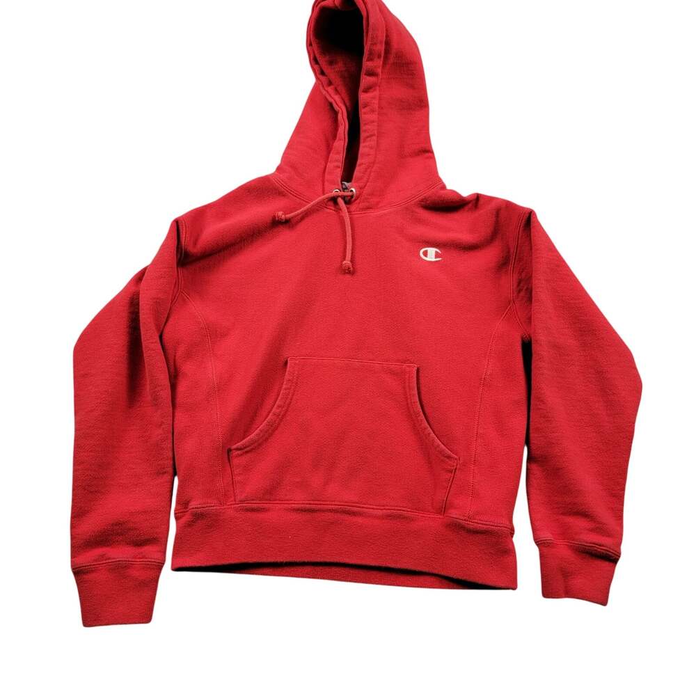 Champion Reverse Weave Pullover Hoodie Mens Small Red Hooded Sweatshirt